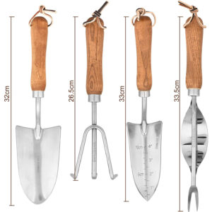 Garden Tools Stainless Steel Tools With Wooden Handle 4-piece Set