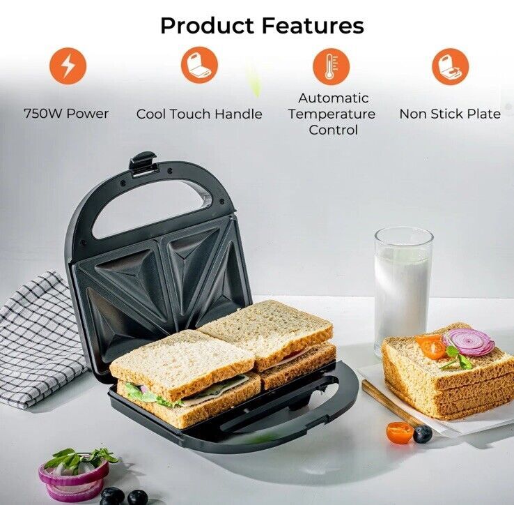 Sandwich Toaster Machine Non-Stick Easy Clean - Image 7